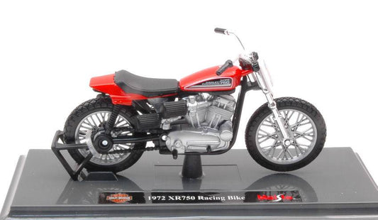 MODELE REDUIT COMPATIBLE AVEC VELO DE COURSE HARLEY DAVIDSON 1972 XR750 ORANGE 1:18 MAISTO MI20114