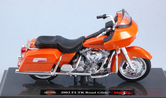 MODÈLE RÉDUIT COMPATIBLE AVEC HARLEY DAVIDSON FLTR ROAD GLIDE 2002 ORANGE MÉTALLISÉ 1:18 MAISTO MI18865