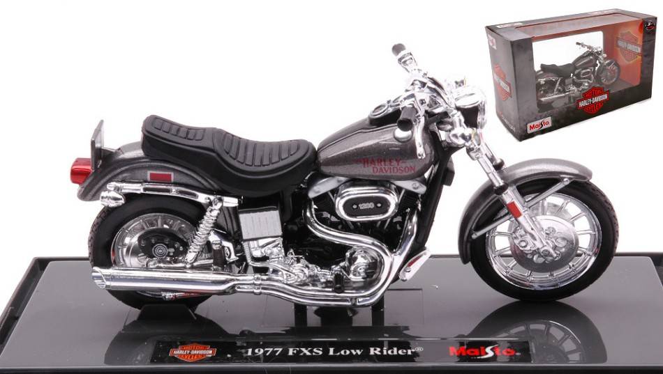MODELLINO IN SCALA COMPATIBILE CON HARLEY DAVIDSON FXS LOW RIDER 1977 SILVERGUN 1:18 MAISTO MI18866G