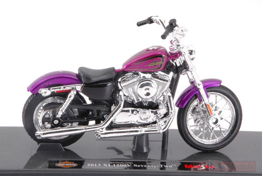 MODELE REDUIT COMPATIBLE AVEC HARLEY DAVIDSON XL 1200V SEVENTY-TWO 2013 VIOLET 1:18 MAISTO MI18864