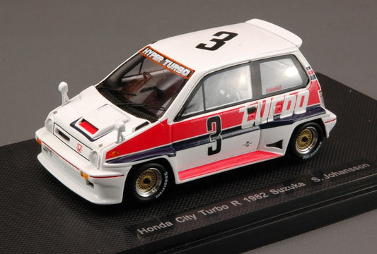 MODELLINO IN SCALA COMPATIBILE CON HONDA CITY TURBO R N.3 SUZUKA 1982 S.JOHANSSON 1:43 EBBRO EB44471