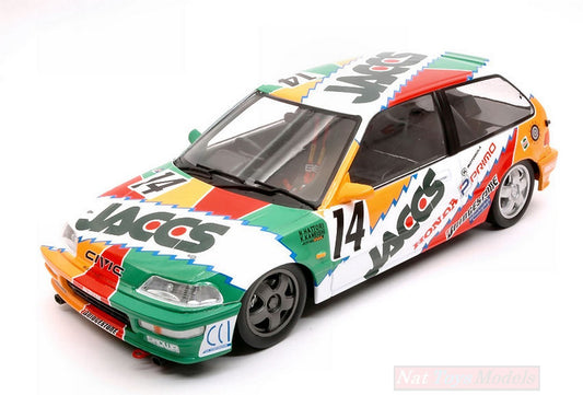 MODÈLE RÉDUIT COMPATIBLE AVEC HONDA CIVIC EF-9 N.14 SUZUKA RALLY 1992 N.HATTORI-K.KANEISHI 1:18 TRIPLE T9-1800108