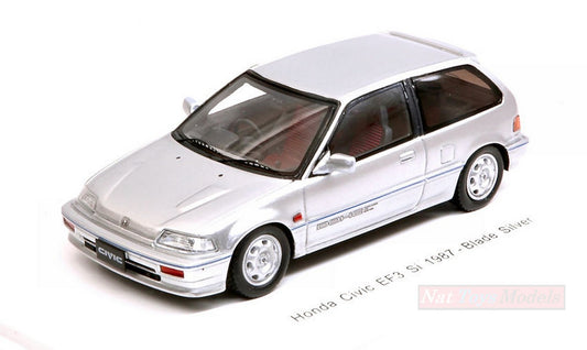 MODELLINO IN SCALA COMPATIBILE CON HONDA CIVIC EF3 Si 1987 SILVER 1:43 SPARK MODEL S5450