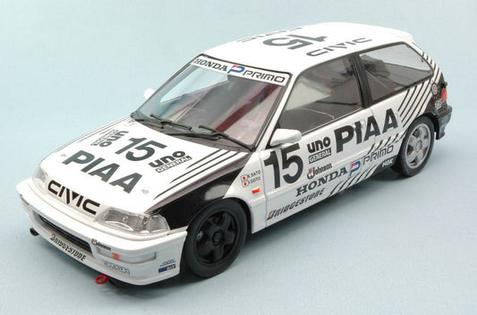 SCALE MODEL COMPATIBLE WITH HONDA CIVIC EF9 N.15 JTC PIAA SUGO 300K 1991 K.SATO-I.GOTO 1:18 TRIPLE 9 T9-1800102