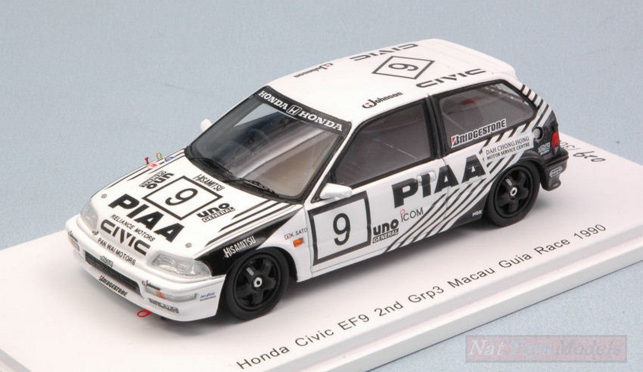 MODELLINO IN SCALA COMPATIBILE CON HONDA CIVIC EF9 N.9 2nd GR.3 MACAU GUIA RACE 1990 KOJI SATO 1:43 SPARK MODEL SA129