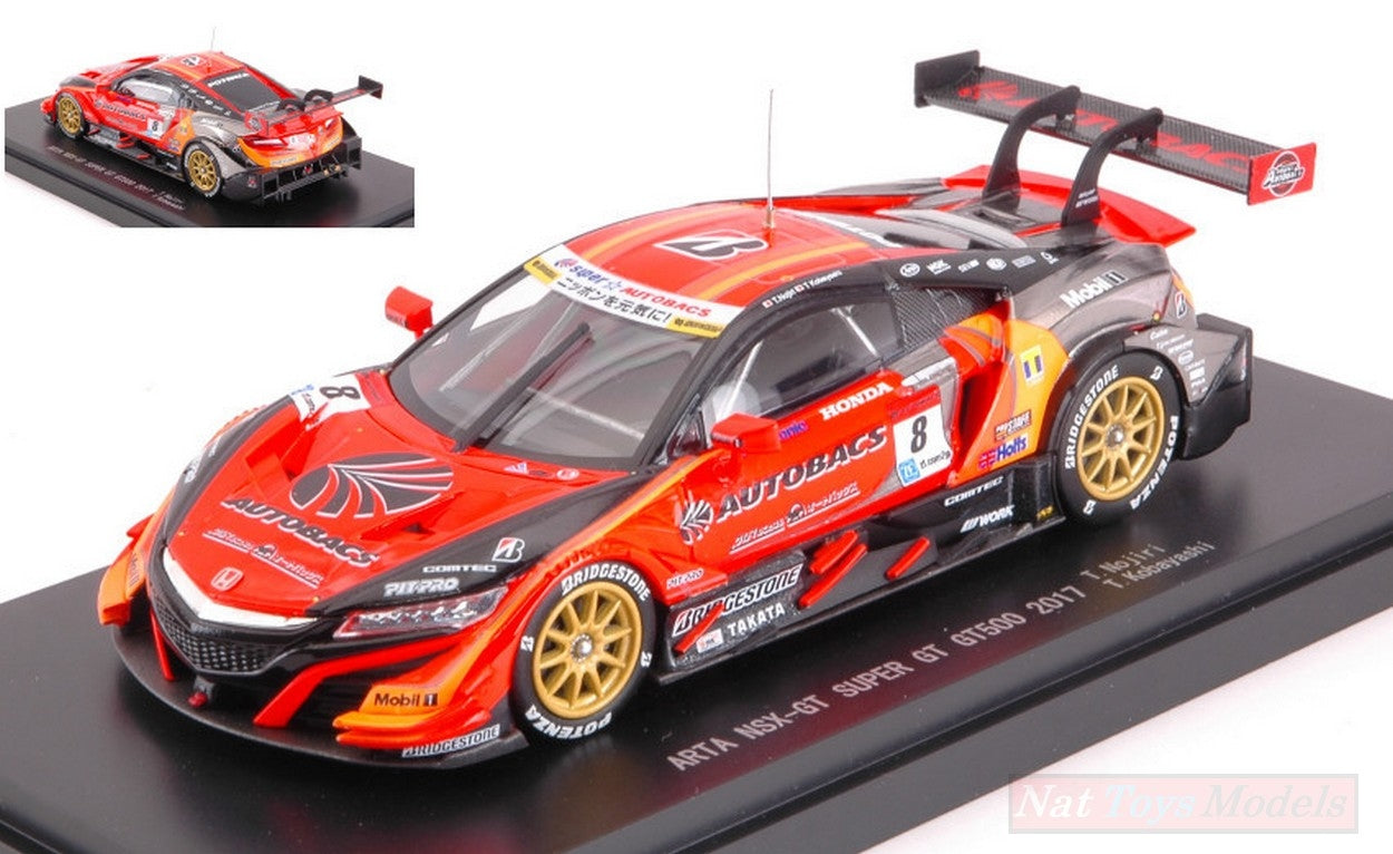 MODELLINO IN SCALA COMPATIBILE CON HONDA NSX-GT N.8 SUPER GT500 2017 T.NOJIRI-T.KOBAYASHI 1:43 EBBRO EB45516