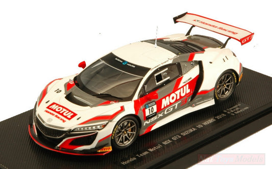 SCALE MODEL COMPATIBLE WITH HONDA NSX GT3 N.10 10 H SUZUKA 2018 YAMAMOTO-MUTOH-NAKAJIMA 1:43 EBBRO EB45679