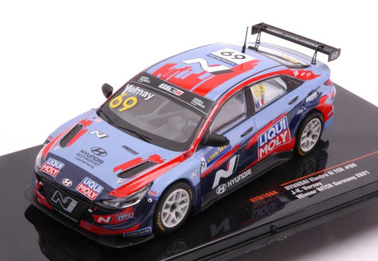 MODELLINO IN SCALA COMPATIBILE CON HYUNDAI ELANTRA N TCR N.69 LIQUI MOLY WTCR DEUTSCHLAND 2021 VERNAY 1:43 IXO MODEL GTM156A