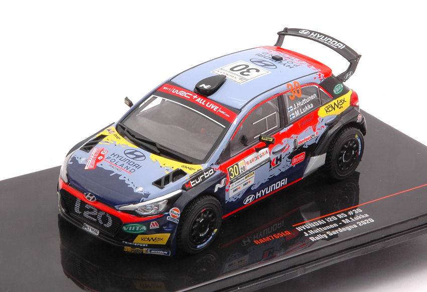 MODELLINO IN SCALA COMPATIBILE CON HYUNDAI i2 R5 N.30 WRC RALLY SARDEGNA 2020 HUTTUNEN-LUKKA 1:43 IXO MODEL RAM765