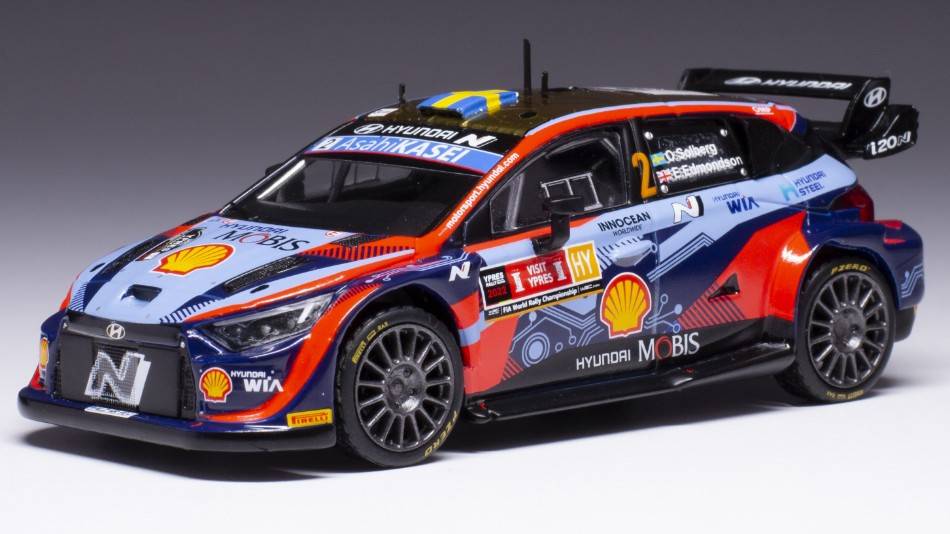 MODÈLE RÉDUIT COMPATIBLE AVEC HYUNDAI i20 N RALLY2 N.2 YPERN RALLY 2022 SLOBERG/EDMONDSON 1:43 IXO MODEL RAM875
