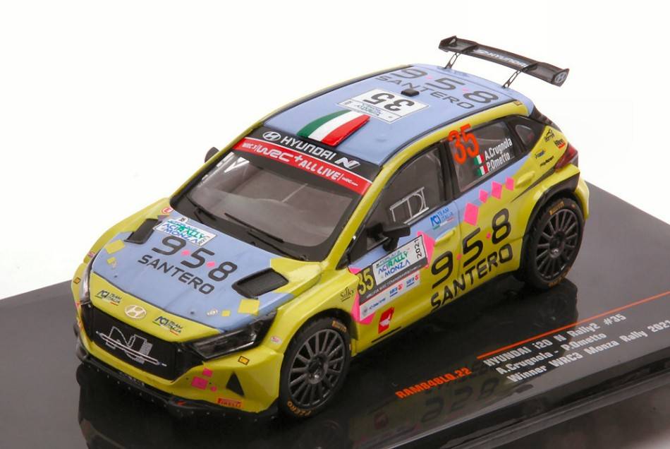 MODÈLE RÉDUIT COMPATIBLE AVEC HYUNDAI i20 N RALLY2 N.35 RALLY MONZA 2021 CRUGNOLA-OMETTO 1:43 IXO MODEL RAM848
