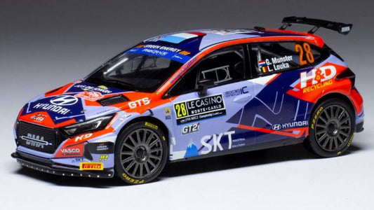 MODELE REDUIT COMPATIBLE AVEC HYUNDAI i20 N WRC N.28 RALLYE MONTE CARLO 2022 MUNSTER/LOUKA 1:43 IXO MODEL RAM836
