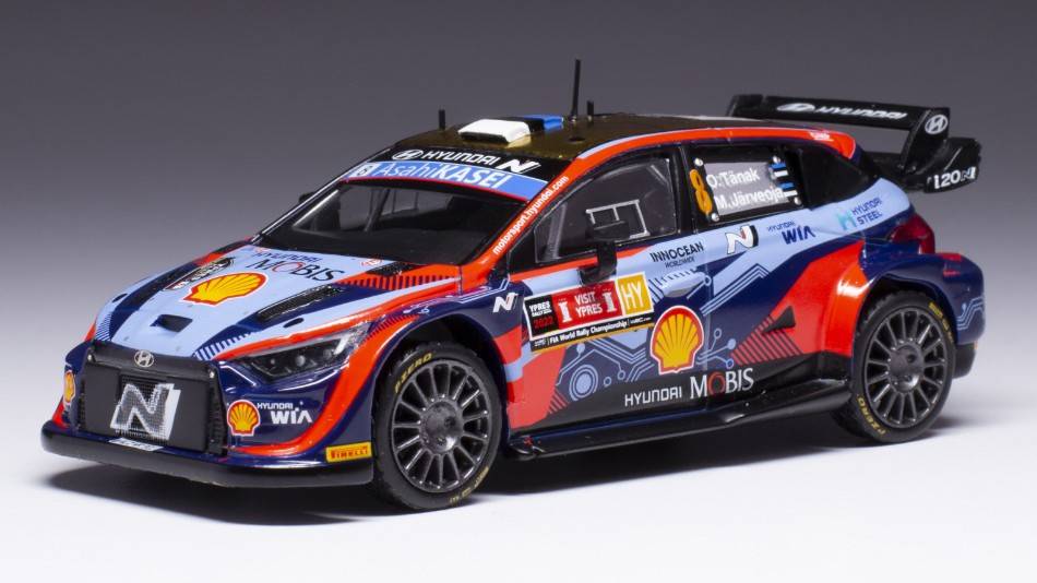 MODELE REDUIT COMPATIBLE AVEC HYUNDAI i20 N WRC N.8 YPERN RALLY 2022 TANAK/JARVEOJA 1:43 IXO MODEL RAM872