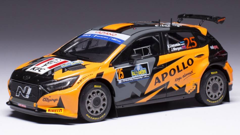 MODELLINO IN SCALA COMPATIBILE CON HYUNDAI i20 N WRC2 N.25 RALLY SWEDEN 2023 LINNAMAE/MORGAN 1:43
 1:43 IXO MODEL RAM895