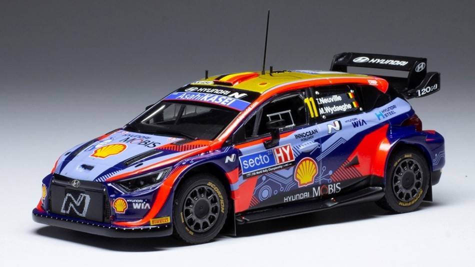 MODELLINO IN SCALA COMPATIBILE CON HYUNDAI i20 N.11 FINLAND RALLY 2022 NEUVILLE/WYDAEGHE 1:43 IXO MODEL RAM866