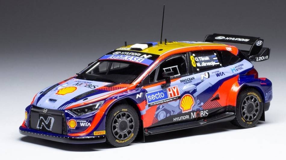 MODELLINO IN SCALA COMPATIBILE CON HYUNDAI i20 N.8 FINLAND RALLY 2022 TANAK/JARVEOJA 1:43 IXO MODEL RAM865