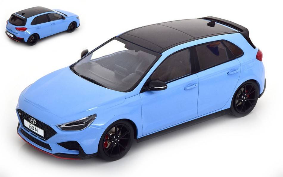 SCALE MODEL COMPATIBLE WITH HYUNDAI i30 N 2021 LIGHT BLUE 1:18 MODELCARGROUP MCG18374
