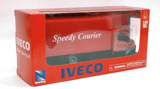 MODELLINO IN SCALA COMPATIBILE CON IVECO DAILY CENTINATO ROSSO 1:36 NEW RAY NY15873F