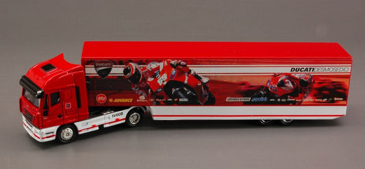 MODELE REDUIT COMPATIBLE AVEC IVECO STRALIS DUCATI MOTO GP 1:87 NEW RAY NY46773