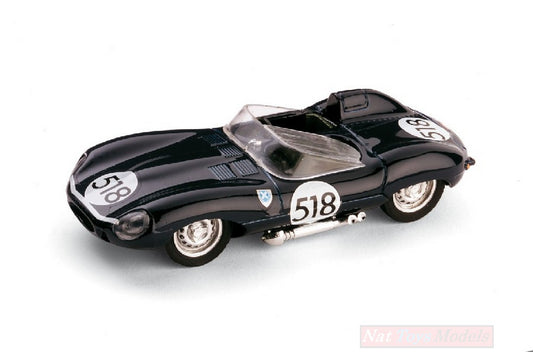 MODELLINO IN SCALA COMPATIBILE CON JAGUAR D TYPE N.518 RETIRED (LOOS PETROL TANK) MM 1957 R.FLOCKHART 1:43 BRUMM BM0146