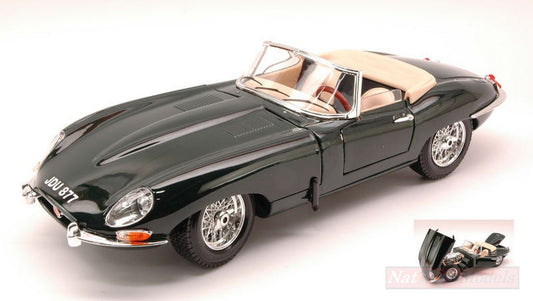 MODELLINO IN SCALA COMPATIBILE CON JAGUAR E CABRIO 1961 GREEN 1:18 BURAGO BU12046GR