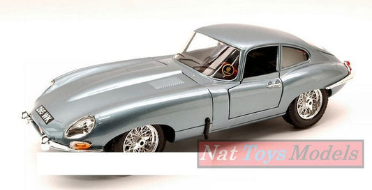 MODELLINO IN SCALA COMPATIBILE CON JAGUAR E COUPE 1961 SILVERBLUE 1:18 BURAGO BU12044SB