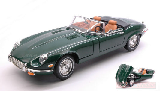 MODELE REDUIT COMPATIBLE AVEC JAGUAR E-TYPE SPYDER 1971 VERT 1:18 LUCKY LDC92608GN