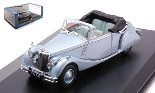 MODELLINO IN SCALA COMPATIBILE CON JAGUAR MKV DHC OPEN METALLIC LIGHT BLUE 1:43 OXFORD OXF43JAG5001