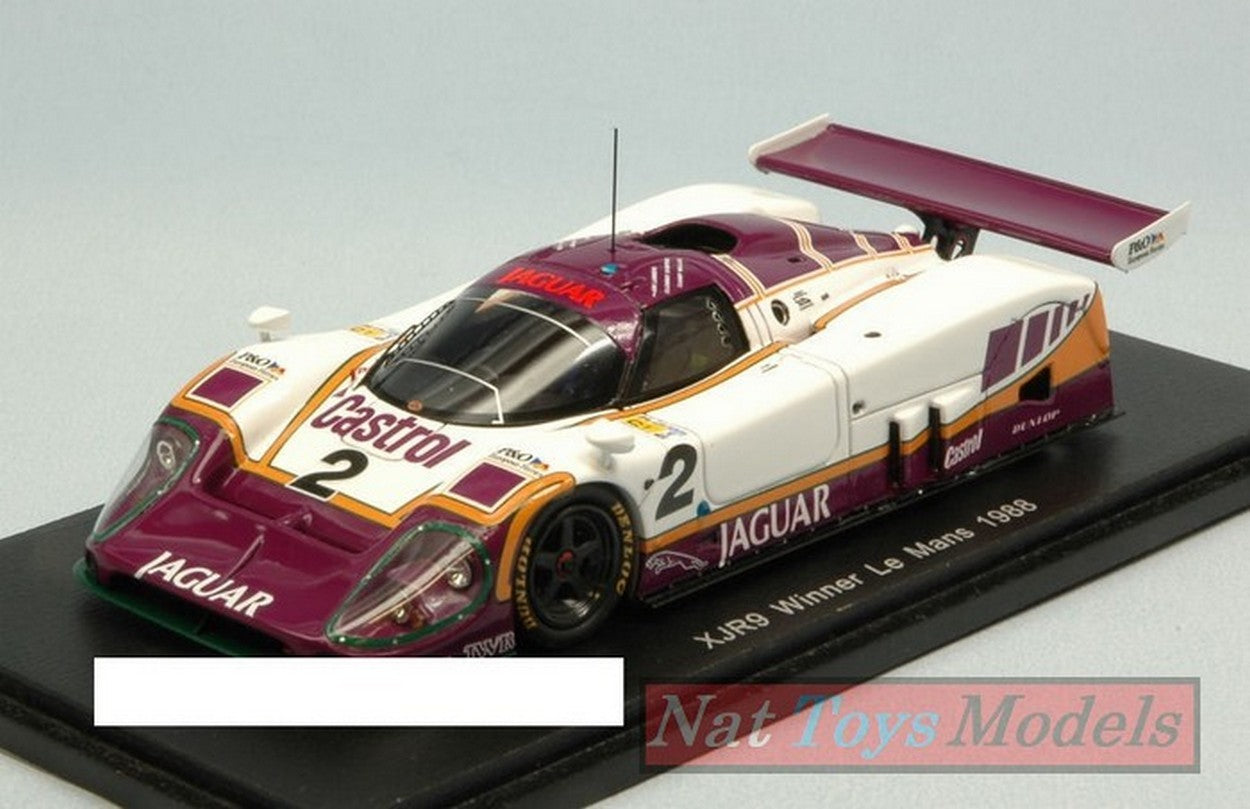 MODELLINO IN SCALA COMPATIBILE CON JAGUAR XJR-9 N.2 WINNER LM 1988 J.LAMMERS-A.WALLACE-J.DUMFRIES 1:43 SPARK S43LM88