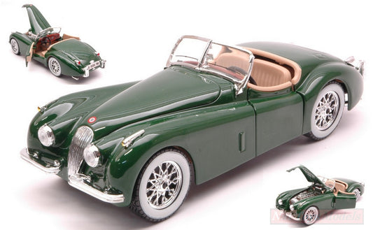 MODELLINO IN SCALA COMPATIBILE CON JAGUAR XK 120 ROADSTER 1951 GREEN 1:24 BURAGO BU22018G