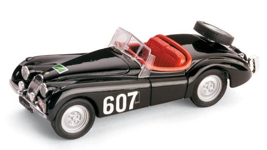 MODELLINO IN SCALA COMPATIBILE CON JAGUAR XK 120 SPIDER N.607 RALLY ALPI 1953 1:43 BRUMM BM0164