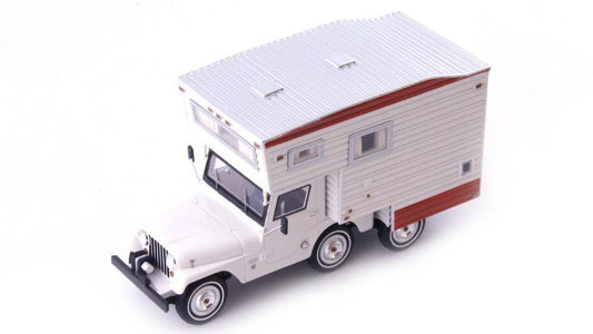 MODELE REDUIT COMPATIBLE AVEC JEEP CJ5 UNIVERSAL CAMPER 1969 BLANC 1:43 AUTOCULT ATC09017
