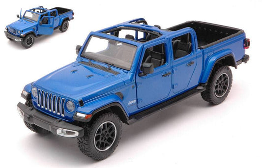 MODELE REDUIT COMPATIBLE AVEC JEEP GLADIATOR OVERLAND OPEN TOP BLEU 1:24 MOTORMAX MTM79367B
