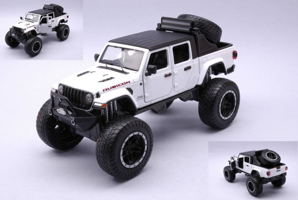 MODELE REDUIT COMPATIBLE AVEC JEEP GLADIATOR RUBICON 2021 BLANC 1:24 MOTORMAX MTM79145