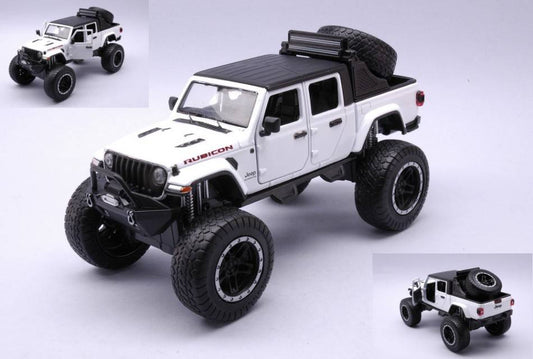 MODELE REDUIT COMPATIBLE AVEC JEEP GLADIATOR RUBICON 2021 BLANC 1:24 MOTORMAX MTM79145