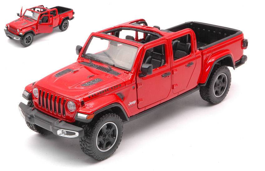 MODELE REDUIT COMPATIBLE AVEC JEEP GLADIATOR RUBICON OUVERT TOP ROUGE 1:24 MOTORMAX MTM79370R