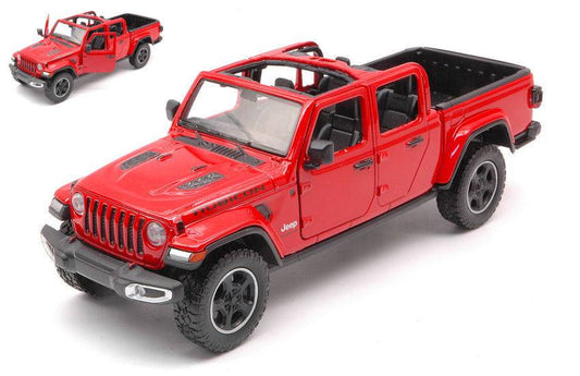 MODELE REDUIT COMPATIBLE AVEC JEEP GLADIATOR RUBICON OUVERT TOP ROUGE 1:24 MOTORMAX MTM79370R