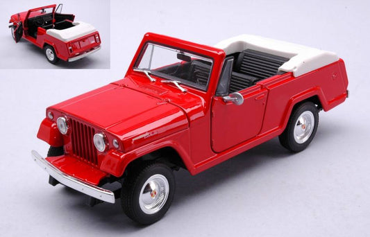 MODELE REDUIT COMPATIBLE AVEC JEEP JEEPSTER COMMANDO CABRIO ROUGE 1:24 WELLY WE24117CR