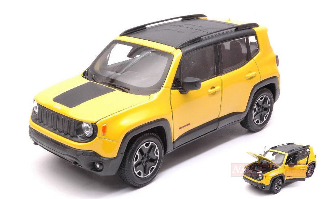 MODELE REDUIT COMPATIBLE AVEC JEEP RENEGADE 2014 JAUNE 1:24-27 WELLY WE24071Y