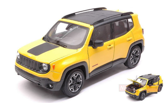 MODELE REDUIT COMPATIBLE AVEC JEEP RENEGADE 2014 JAUNE 1:24-27 WELLY WE24071Y