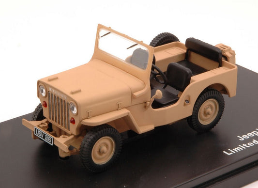 MODELLINO IN SCALA COMPATIBILE CON JEEP WILLYS CJ3B 1953 OPEN DESERT SAND 1:43 TRIPLE 9 T9-43039