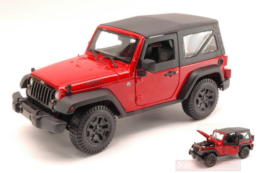 MODELLINO IN SCALA COMPATIBILE CON JEEP WRANGLER 2014 RED 1:18 MAISTO MI31676R