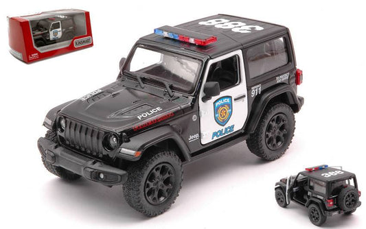 SCALE MODEL COMPATIBLE WITH JEEP WRANGLER POLICE 11 cm 1:32 KINSMART KT5412WP BOX