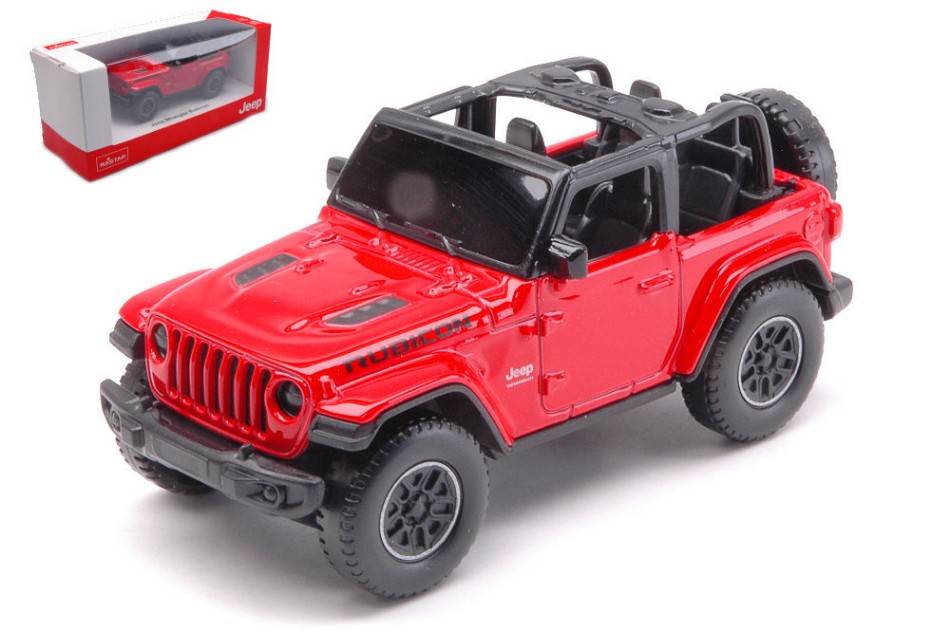 SCALE MODEL COMPATIBLE WITH JEEP WRANGLER RUBICON OPEN RED 1:43 RASTAR RAT59000R