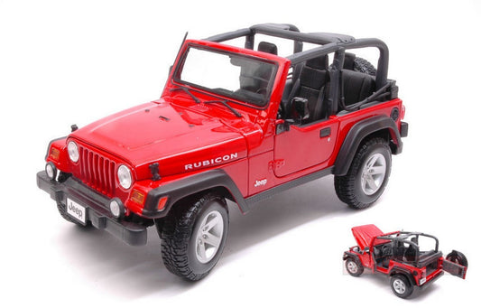 MODELLINO IN SCALA COMPATIBILE CON JEEP WRANGLER RUBICON RED 1:18 MAISTO MI31663R
