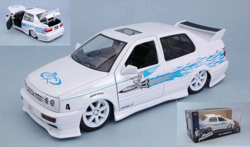 MODELLINO IN SCALA COMPATIBILE CON JESSE VOLKSWAGEN JETTA FAST & FURIOUS 2001 WHITE 1:24 JADA TOYS JADA99591