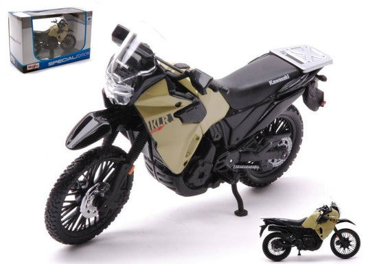 MODELE REDUIT COMPATIBLE AVEC KAWASAKI KLR 650 COULEUR SABLE/NOIR 1:18 MAISTO MI21836