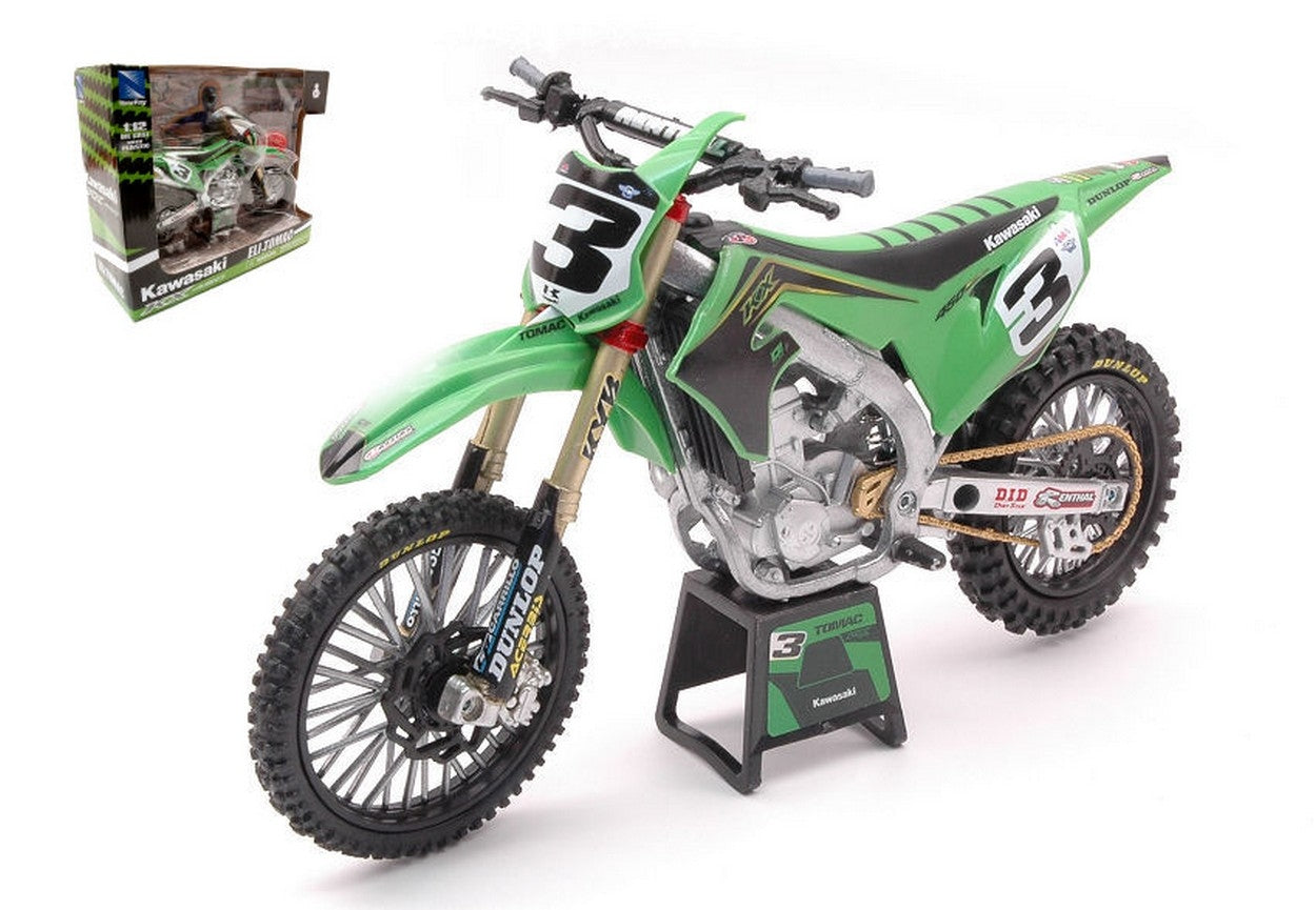 MODELE REDUIT COMPATIBLE AVEC KAWASAKI KX 450 N.3 ELI TOMAC 2019 1:12 NEW RAY NY58113