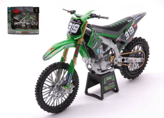 MODELE REDUIT COMPATIBLE AVEC KAWASAKI KX450 N.319 MQ.M.PRUNIERES AVEC AUTOCOLLANT POUR N.720/274 1:12 NEW RAY NY58173SS