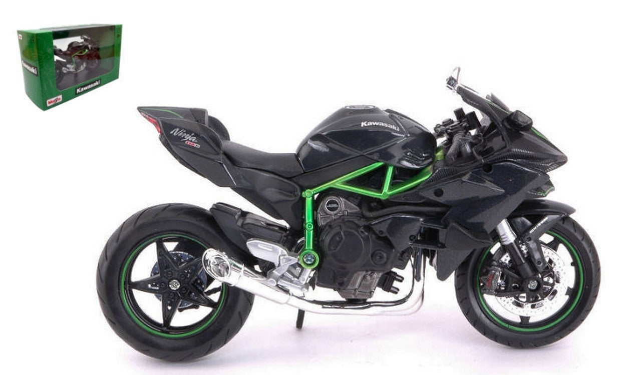 MODELE REDUIT COMPATIBLE AVEC KAWASAKI NINJA H2 R NOIR/VERT 1:12 MAISTO MI32708